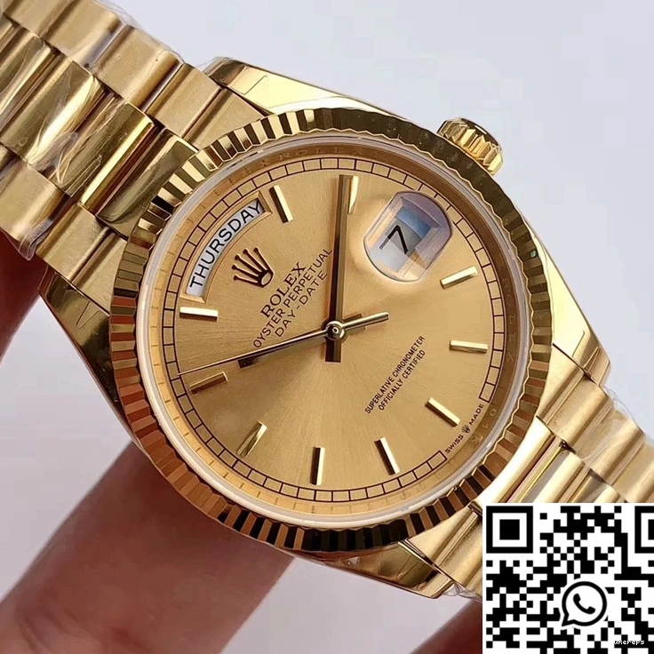 Rolex Yellow Champagne EW M128238-0045 Day-Date Factory Gold Dial 0207
